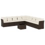 Set de sofás de jardín 10 pzas y cojines ratán sintético marrón de , Conjuntos de jardín - Ref: Foro24-3217793, Precio: 651,2...