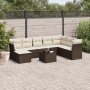 Set de sofás de jardín 9 pzas y cojines ratán sintético marrón de , Conjuntos de jardín - Ref: Foro24-3218063, Precio: 553,10...
