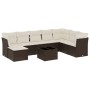 Set de sofás de jardín 9 pzas y cojines ratán sintético marrón de , Conjuntos de jardín - Ref: Foro24-3218063, Precio: 553,10...