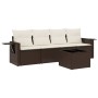 Set comedor de jardín 5 piezas y cojines ratán sintético marrón de , Conjuntos de jardín - Ref: Foro24-3219892, Precio: 306,2...