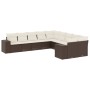 Set de sofás de jardín 10 pzas y cojines ratán sintético marrón de , Conjuntos de jardín - Ref: Foro24-3255450, Precio: 649,8...