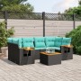 Set de sofás de jardín 7 pzas con cojines ratán sintético negro de , Conjuntos de jardín - Ref: Foro24-3226638, Precio: 574,7...