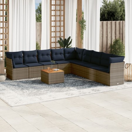 Set de sofás de jardín 10 pzas con cojines ratán sintético gris de , Conjuntos de jardín - Ref: Foro24-3256026, Precio: 701,3...