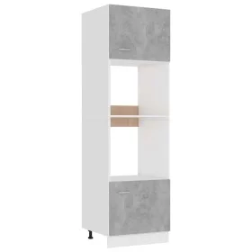 Armario de microondas contrachapada gris hormigón 60x57x207 cm de vidaXL, Armarios de cocina - Ref: Foro24-802550, Precio: 22...