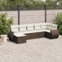 Juego de sofás de jardín 7 piezas con cojines ratán PE marrón de , Sofás modulares de exterior - Ref: Foro24-3221682, Precio:...