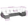Juego de sofás de jardín 7 piezas con cojines ratán PE marrón de , Sofás modulares de exterior - Ref: Foro24-3221682, Precio:...
