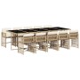 Set comedor de jardín 11 pzas con cojines ratán sintético beige de , Conjuntos de jardín - Ref: Foro24-3211654, Precio: 767,7...