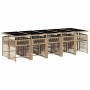 Set comedor de jardín 11 pzas con cojines ratán sintético beige de , Conjuntos de jardín - Ref: Foro24-3211654, Precio: 767,7...