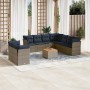 Set de sofás de jardín 11 pzas y cojines ratán sintético gris de , Conjuntos de jardín - Ref: Foro24-3256047, Precio: 746,01 ...