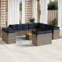 Set de sofás de jardín y cojines 14 pzas ratán sintético gris de , Conjuntos de jardín - Ref: Foro24-3256292, Precio: 1,00 €,...