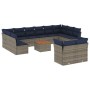 Set sofás de jardín con cojines 13 piezas ratán sintético gris de , Conjuntos de jardín - Ref: Foro24-3256250, Precio: 977,74...