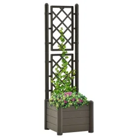Jardinera con enrejado PP gris antracita 43x43x142 cm de vidaXL, Maceteros y jardineras - Ref: Foro24-313981, Precio: 81,66 €...