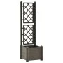 Jardinera con enrejado PP gris antracita 43x43x142 cm de vidaXL, Maceteros y jardineras - Ref: Foro24-313981, Precio: 81,66 €...