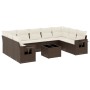 Set de sofás de jardín 10 pzas y cojines ratán sintético marrón de , Conjuntos de jardín - Ref: Foro24-3220612, Precio: 629,3...