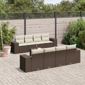 Set de sofás de jardín 9 pzas y cojines ratán sintético marrón de , Sofás modulares de exterior - Ref: Foro24-3222352, Precio...