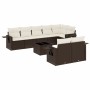 Set de sofás de jardín 9 pzas y cojines ratán sintético marrón de , Conjuntos de jardín - Ref: Foro24-3220432, Precio: 625,52...