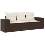 Set sofás de jardín 3 piezas y cojines ratán sintético marrón de , Sofás modulares de exterior - Ref: Foro24-3222262, Precio:...