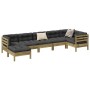 Set de sofás jardín 7 pzas con cojines madera pino impregnada de , Conjuntos de jardín - Ref: Foro24-3299551, Precio: 652,11 ...