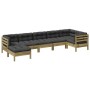 Set de sofás jardín 7 pzas con cojines madera pino impregnada de , Conjuntos de jardín - Ref: Foro24-3299551, Precio: 652,11 ...