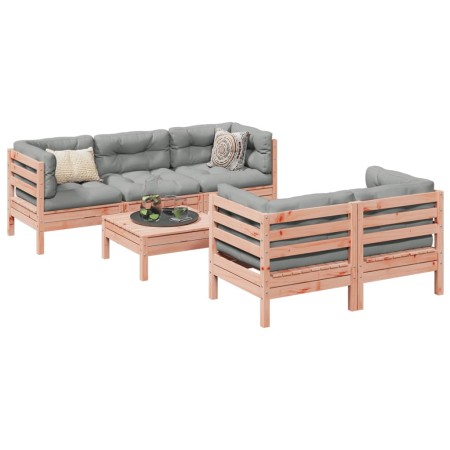 Set de sofás jardín 6 pzas con cojines madera abeto Douglas de , Conjuntos de jardín - Ref: Foro24-3299295, Precio: 506,87 €,...