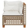 Sillón de esquina de jardín con cojines ratán sintético beige de , Sofás de exterior - Ref: Foro24-365925, Precio: 107,04 €, ...