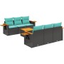 Set de sofás de jardín 7 pzas con cojines ratán sintético negro de , Conjuntos de jardín - Ref: Foro24-3226631, Precio: 577,6...