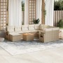 Set de sofás de jardín 11pzas con cojines ratán sintético beige en Conjuntos de jardín | Comprar online en Foru.es