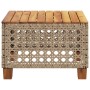 Mesa de jardín ratán sintético madera acacia beige 55x55x36 cm de , Mesas de jardín - Ref: Foro24-365931, Precio: 66,44 €, De...
