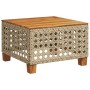 Mesa de jardín ratán sintético madera acacia beige 55x55x36 cm de , Mesas de jardín - Ref: Foro24-365931, Precio: 66,44 €, De...