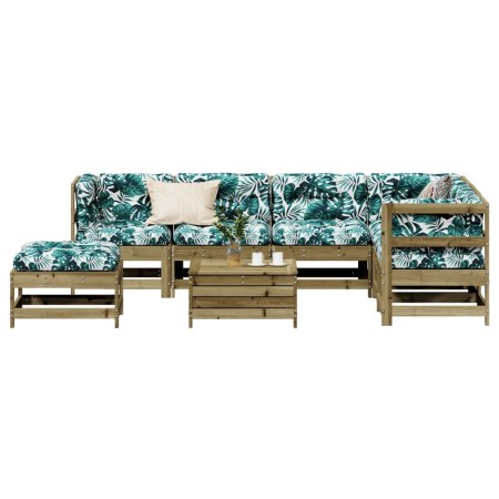 Juego de muebles jardín 8 pzas y cojines madera pino impregnada de , Conjuntos de jardín - Ref: Foro24-3250627, Precio: 865,1...