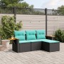 Set de sofás de jardín 4 pzas con cojines ratán sintético negro de , Conjuntos de jardín - Ref: Foro24-3226743, Precio: 325,2...