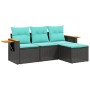 Set de sofás de jardín 4 pzas con cojines ratán sintético negro de , Conjuntos de jardín - Ref: Foro24-3226743, Precio: 325,2...