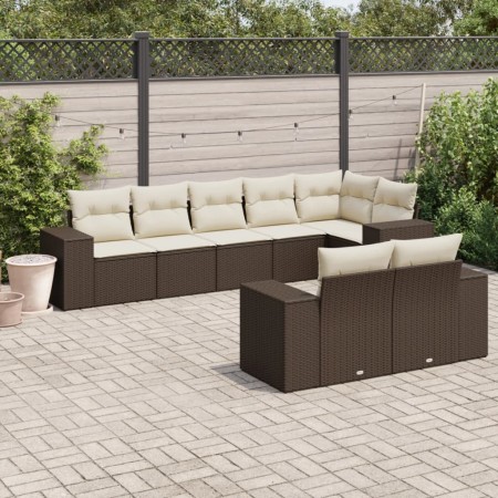 Set sofás de jardín 8 piezas y cojines ratán sintético marrón de , Conjuntos de jardín - Ref: Foro24-3255160, Precio: 597,27 ...