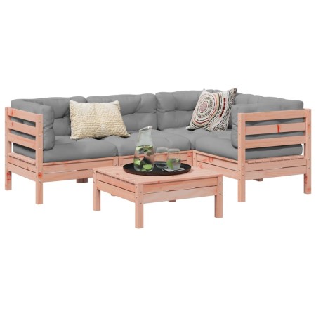 Set de sofás jardín 5 pzas con cojines madera abeto Douglas de , Conjuntos de jardín - Ref: Foro24-3299428, Precio: 380,80 €,...