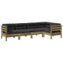 Set de sofás jardín 5 pzas con cojines madera pino impregnada de , Conjuntos de jardín - Ref: Foro24-3299440, Precio: 505,50 ...
