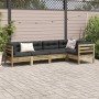 Set de sofás jardín 5 pzas con cojines madera pino impregnada de , Conjuntos de jardín - Ref: Foro24-3299440, Precio: 505,50 ...
