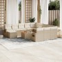 Set sofás de jardín con cojines 13 pzas ratán sintético beige en Conjuntos de jardín | Comprar online en Foru.es