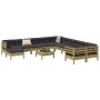 Set de sofás jardín 12 pzas con cojines madera pino impregnada de , Conjuntos de jardín - Ref: Foro24-3299657, Precio: 1,00 €...