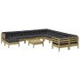 Set de sofás jardín 12 pzas con cojines madera pino impregnada de , Conjuntos de jardín - Ref: Foro24-3299657, Precio: 1,00 €...