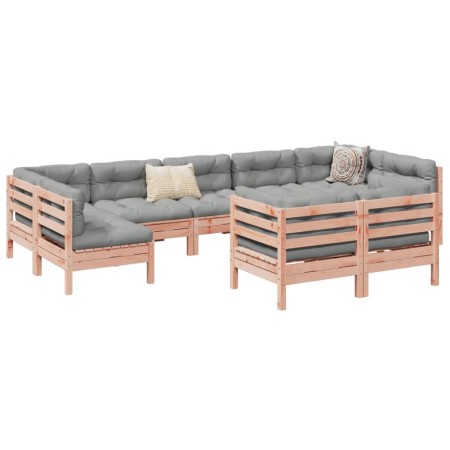 Set de sofás jardín 9 pzas con cojines madera de abeto Douglas de , Conjuntos de jardín - Ref: Foro24-3299634, Precio: 881,24...