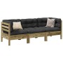 Set de sofás jardín 3 pzas con cojines madera pino impregnada de , Conjuntos de jardín - Ref: Foro24-3299274, Precio: 309,05 ...