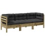 Set de sofás jardín 3 pzas con cojines madera pino impregnada de , Conjuntos de jardín - Ref: Foro24-3299274, Precio: 309,05 ...