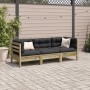 Set de sofás jardín 3 pzas con cojines madera pino impregnada de , Conjuntos de jardín - Ref: Foro24-3299274, Precio: 309,05 ...
