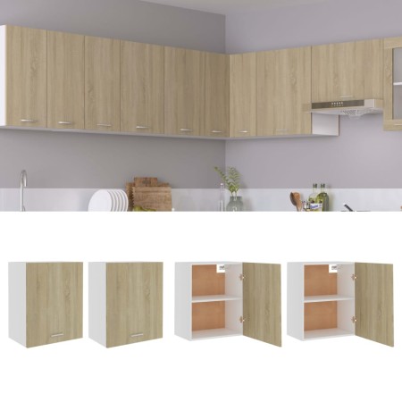 Armarios colgantes 2 uds contrachapada roble Sonoma 50x31x60 cm de vidaXL, Armarios de cocina - Ref: Foro24-805081, Precio: 7...