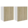 Armarios colgantes 2 uds contrachapada roble Sonoma 50x31x60 cm de vidaXL, Armarios de cocina - Ref: Foro24-805081, Precio: 7...