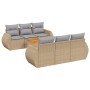 Set sofás de jardín 7 piezas y cojines ratán sintético beige en Conjuntos de jardín | Comprar online en Foru.es