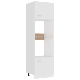Armario de microondas madera contrachapada blanco 60x57x207 cm de vidaXL, Armarios de cocina - Ref: Foro24-802546, Precio: 20...