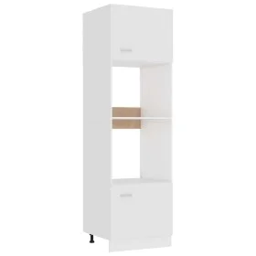 Armario de microondas madera contrachapada blanco 60x57x207 cm de vidaXL, Armarios de cocina - Ref: Foro24-802546, Precio: 22...