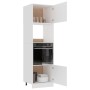 Armario de microondas madera contrachapada blanco 60x57x207 cm de vidaXL, Armarios de cocina - Ref: Foro24-802546, Precio: 20...