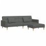 Sofá cama de 2 plazas con taburete tela gris oscuro de , Sofás - Ref: Foro24-3258107, Precio: 323,49 €, Descuento: %